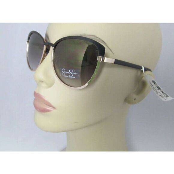 Jessica Simpson J5316 OXGD Black & Gold Cat Eye Sunglasses Black Arms NWT - Picture 1 of 8